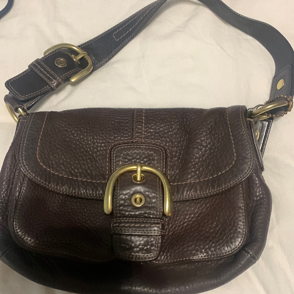 Brown authentic coach bag soft leather gently worn